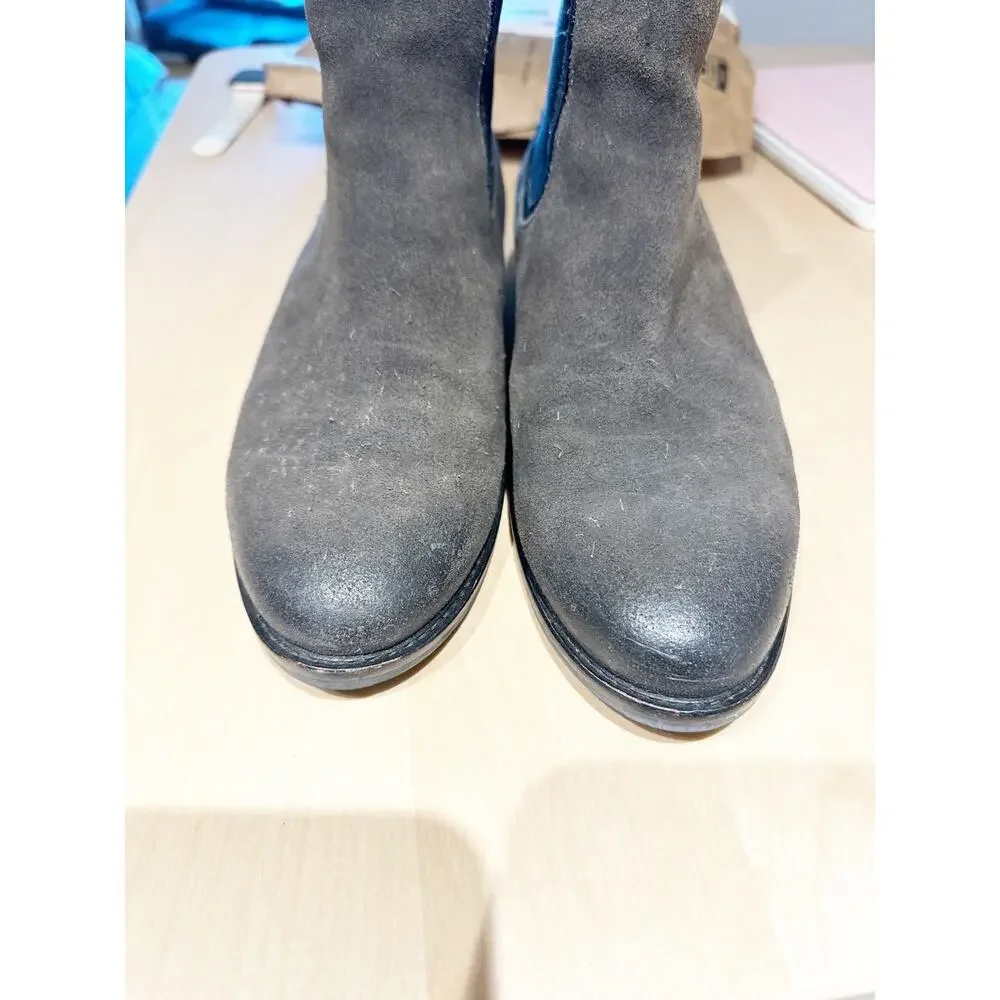 Thursday Boot Co Duchess Suede Chelsea Ankle Boots Grey Leather sz 9